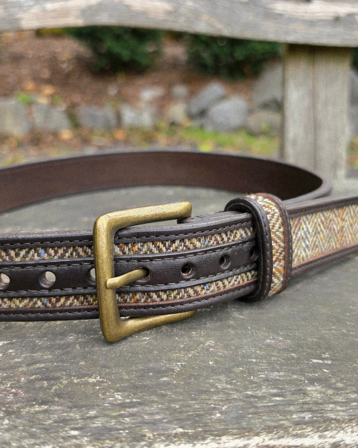 Ledergürtel "Fynn" mit Harris Tweed