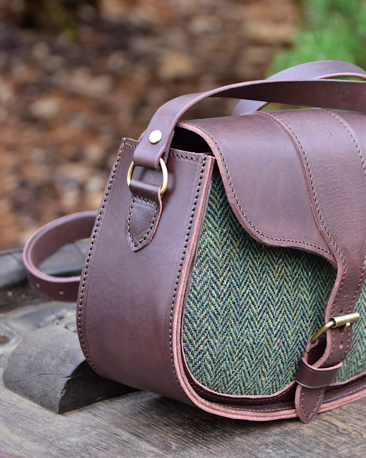 Umhängetasche mit Harris Tweed