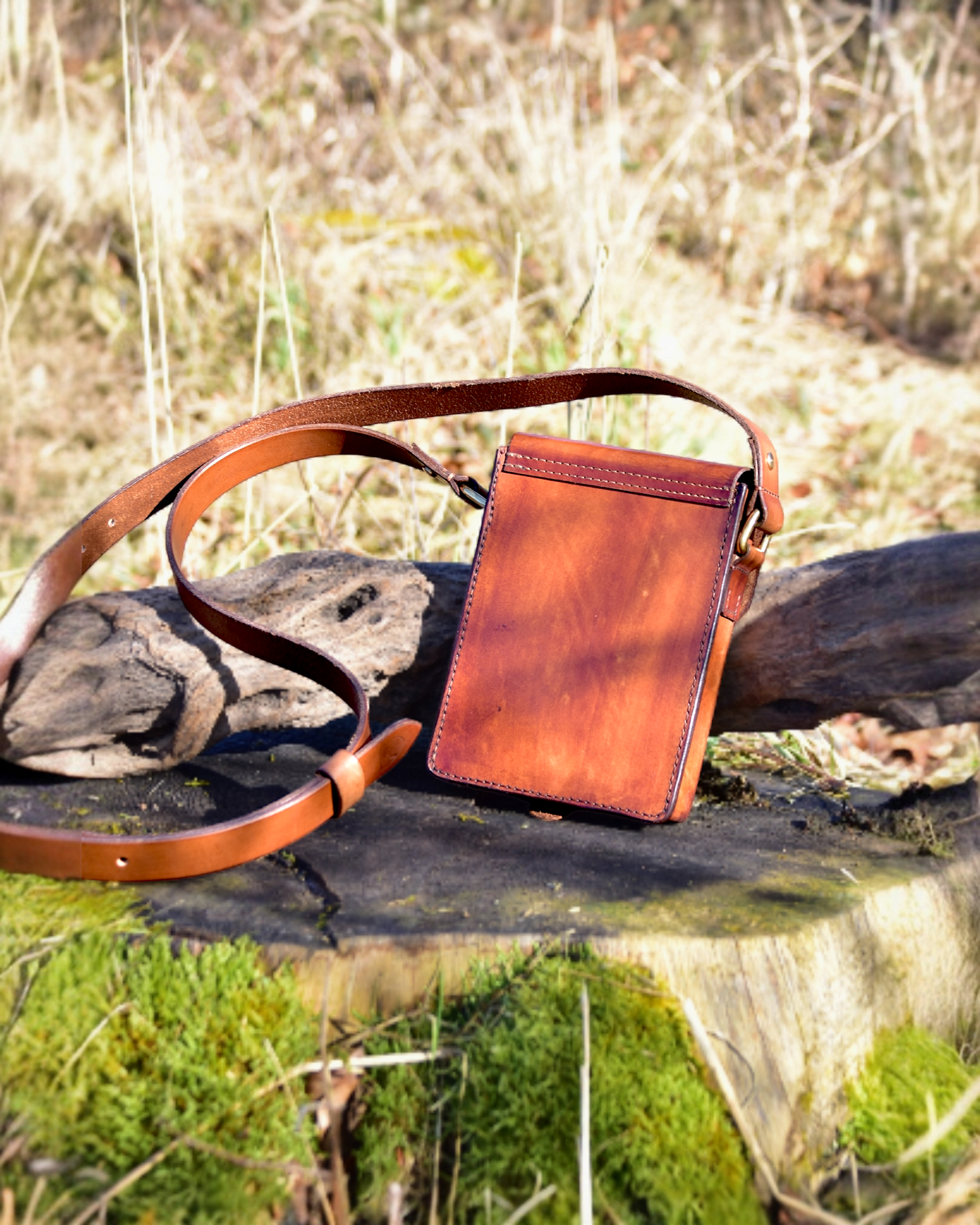 Umhängetasche "Birmingham" Farbe Cognac