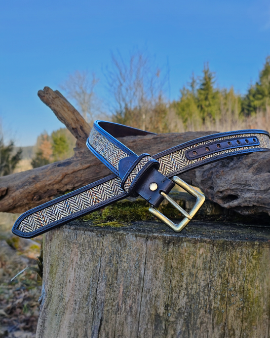 Ledergürtel "Fynn" mit Harris Tweed