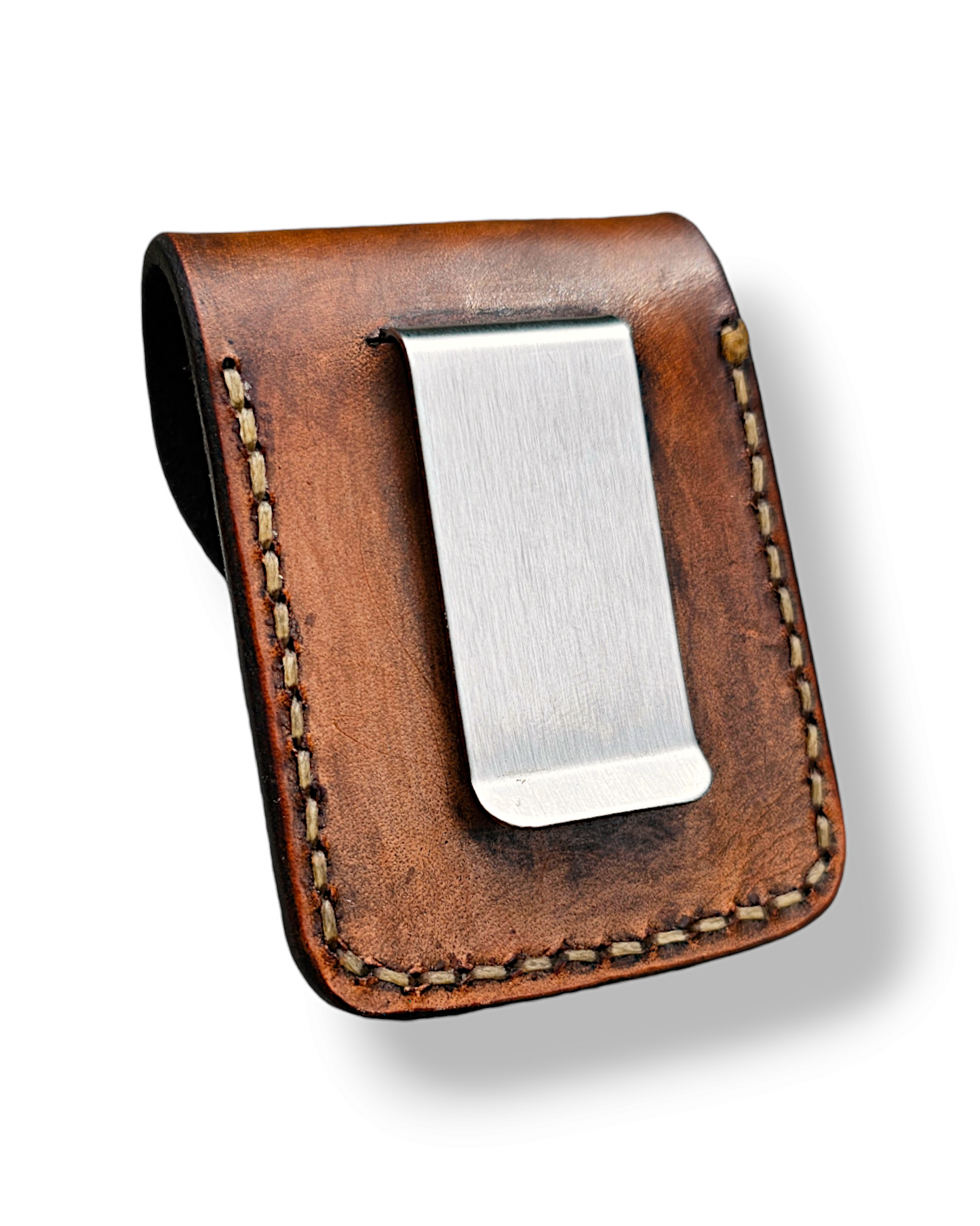 Zippo Ledertasche Handnaht