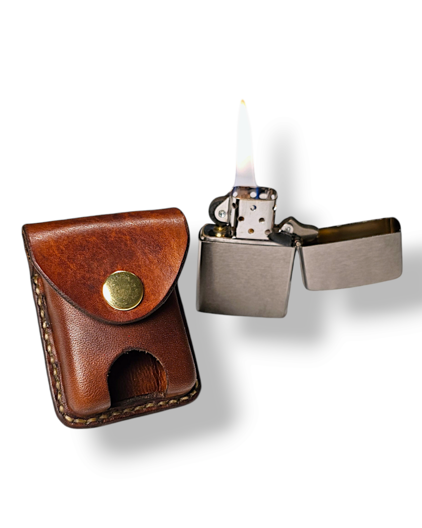 Zippo Ledertasche Handnaht