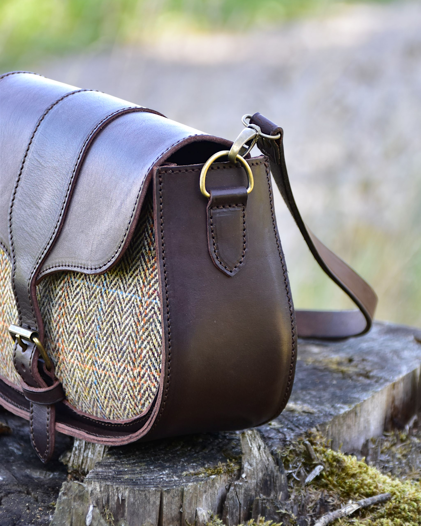 Umhängetasche mit Harris Tweed