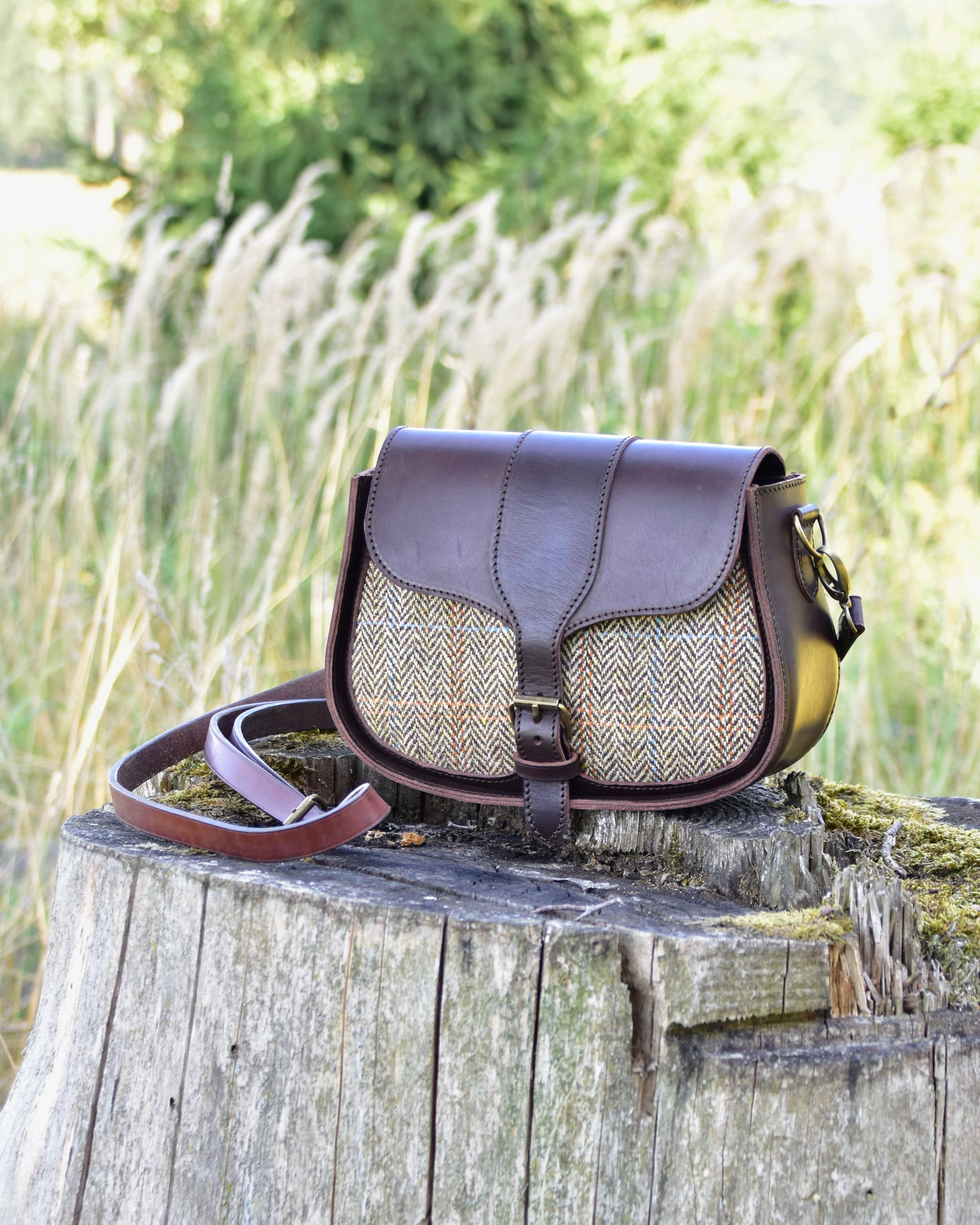 Umhängetasche mit Harris Tweed