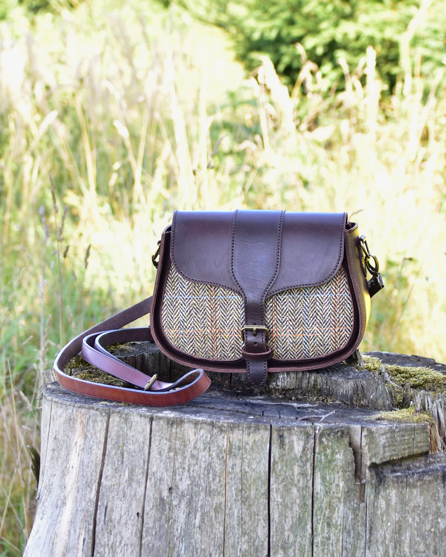 Umhängetasche mit Harris Tweed