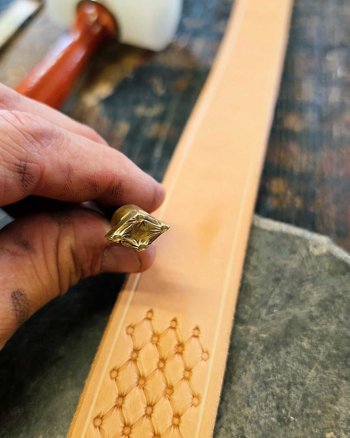 Ceinture en cuir « Pillow » repoussée main