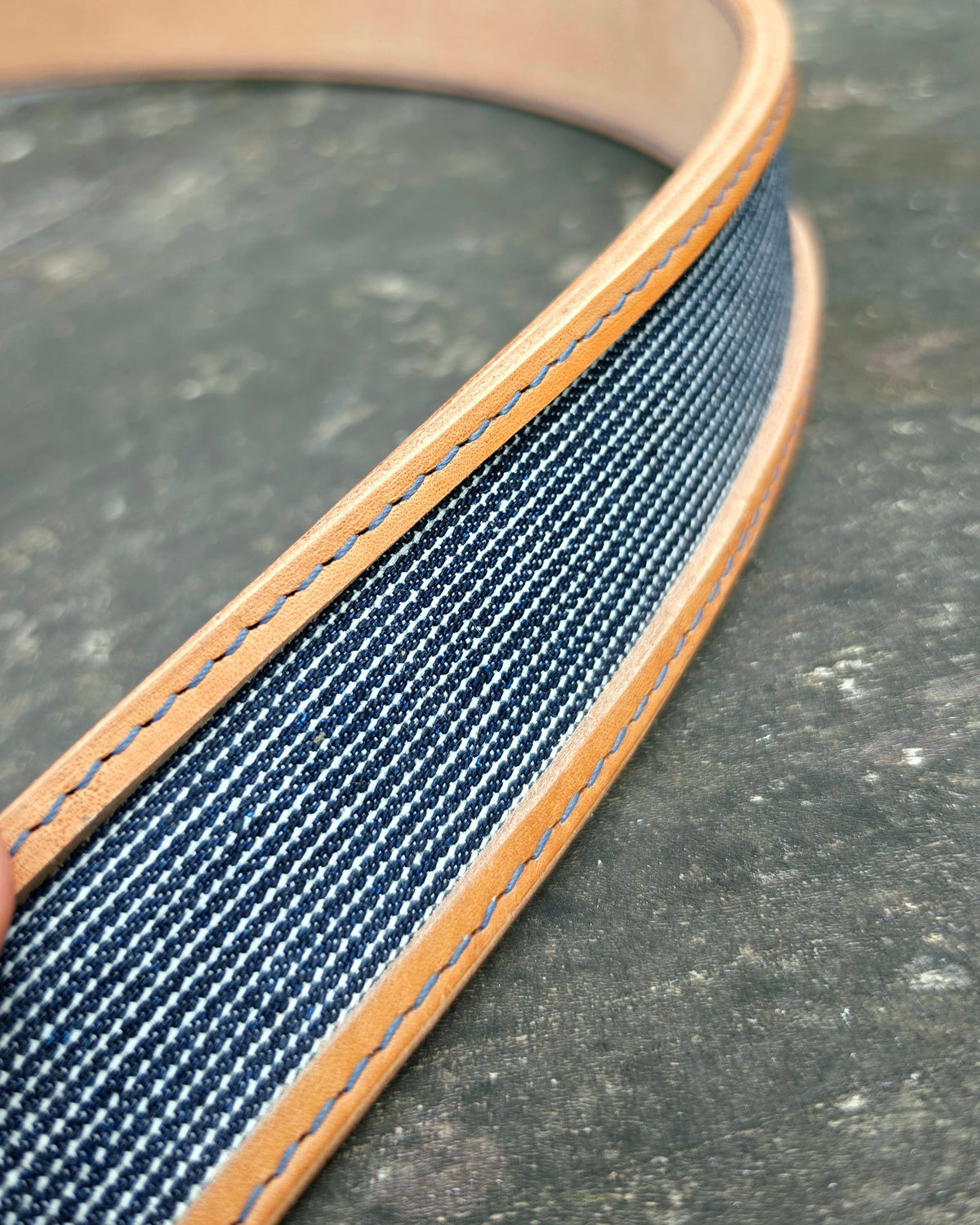 Ledergürtel Denim "12,7oz Striped Hickory"