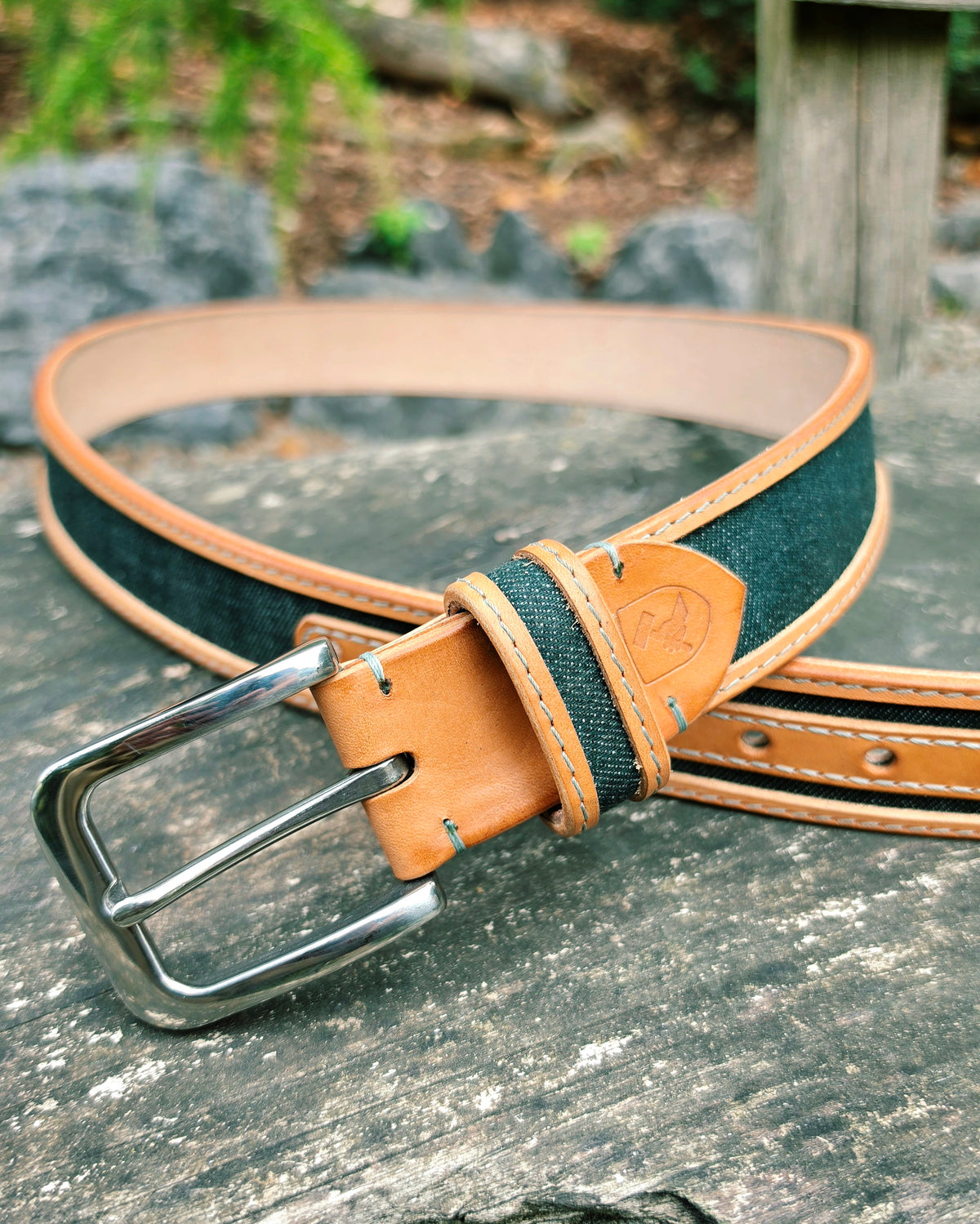 Ledergürtel Denim "11,5oz Forrest Green"