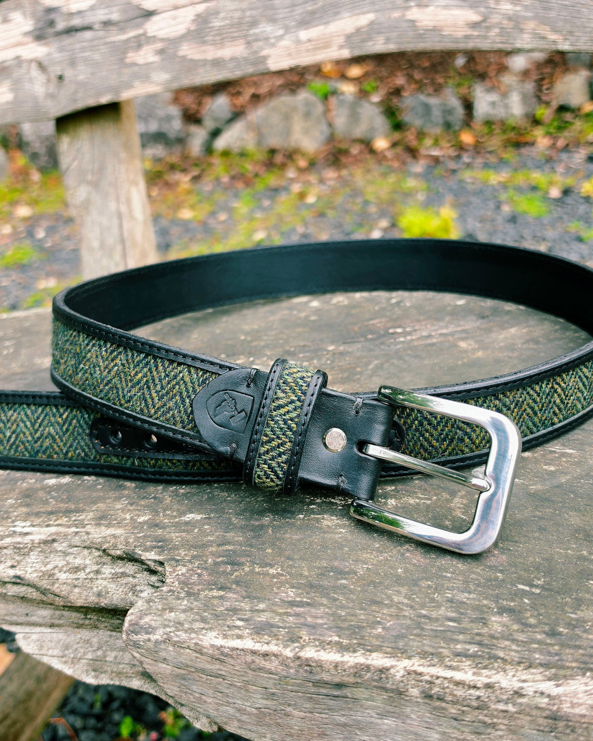 Ledergürtel "Arthur" mit Harris Tweed