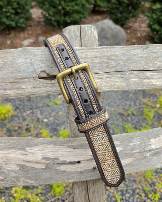 Ledergürtel "Fynn" mit Harris Tweed
