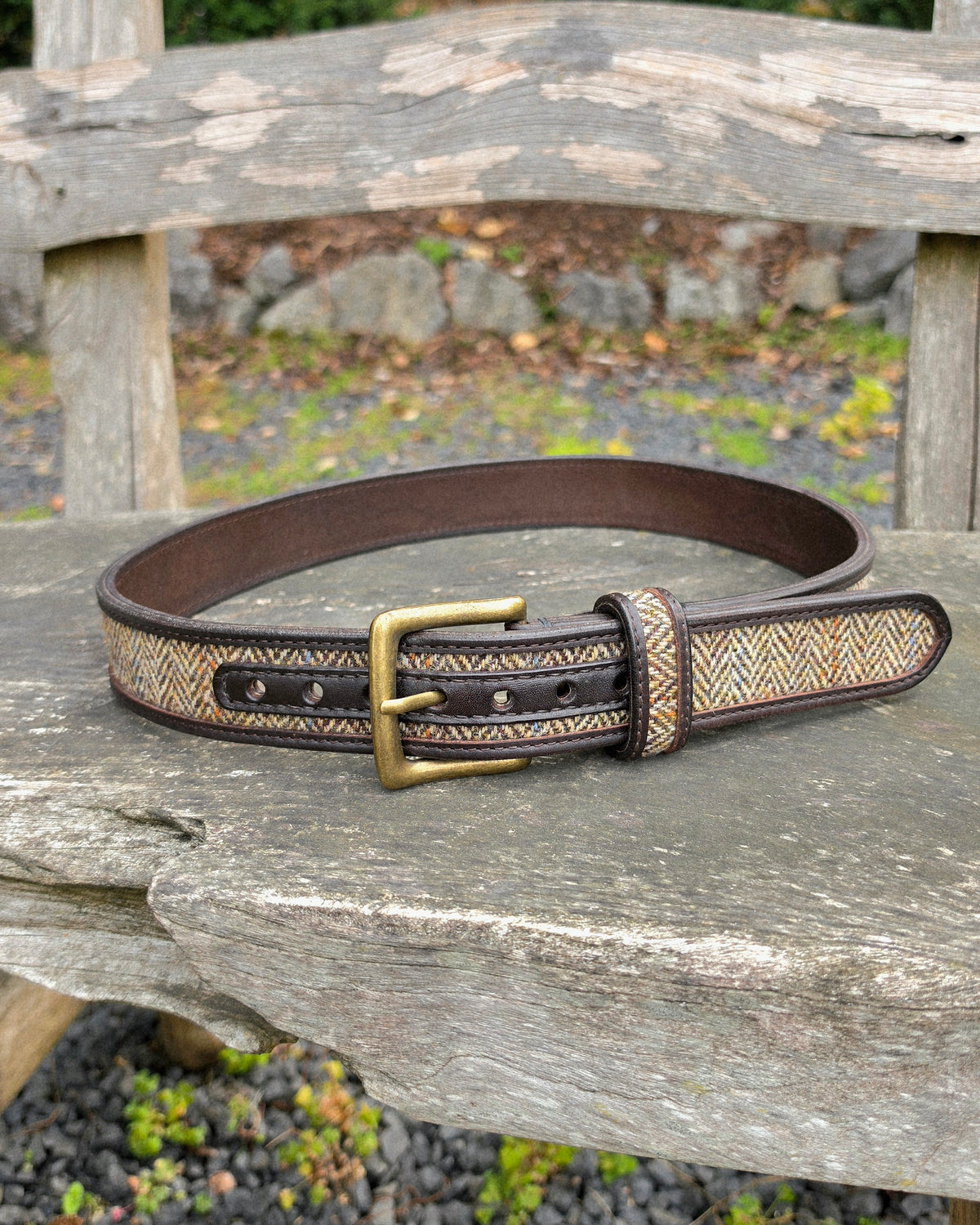 Ledergürtel "Fynn" mit Harris Tweed