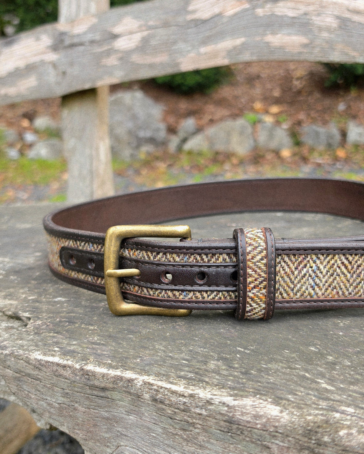 Ledergürtel "Fynn" mit Harris Tweed