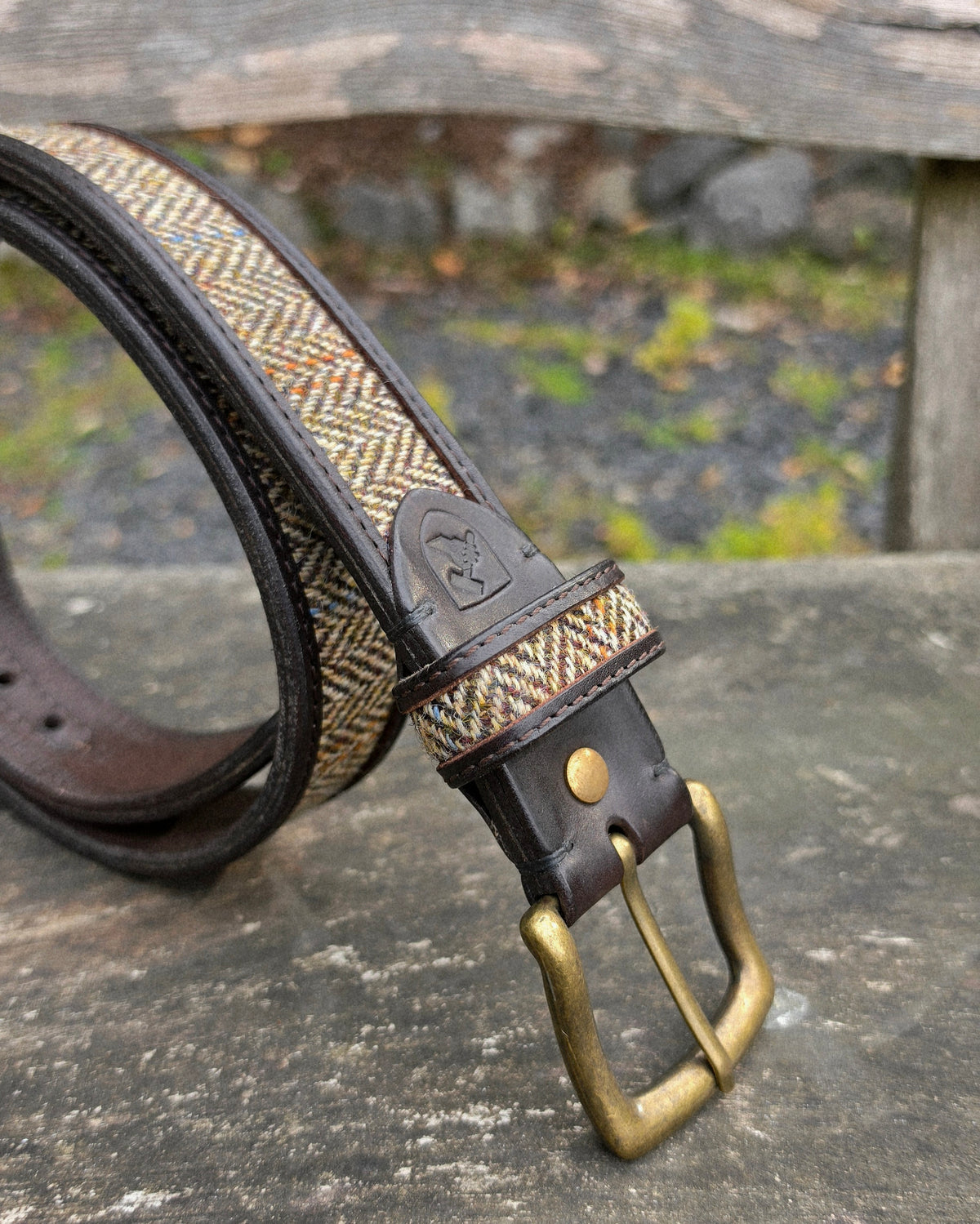 Ledergürtel "Fynn" mit Harris Tweed