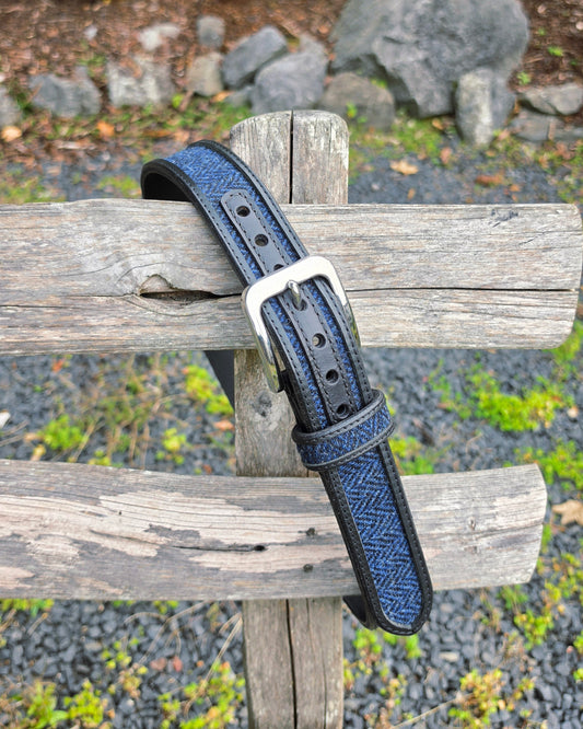 Ledergürtel "Sky" mit Harris Tweed