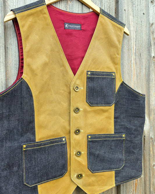 Herrenweste "waxed canvas"