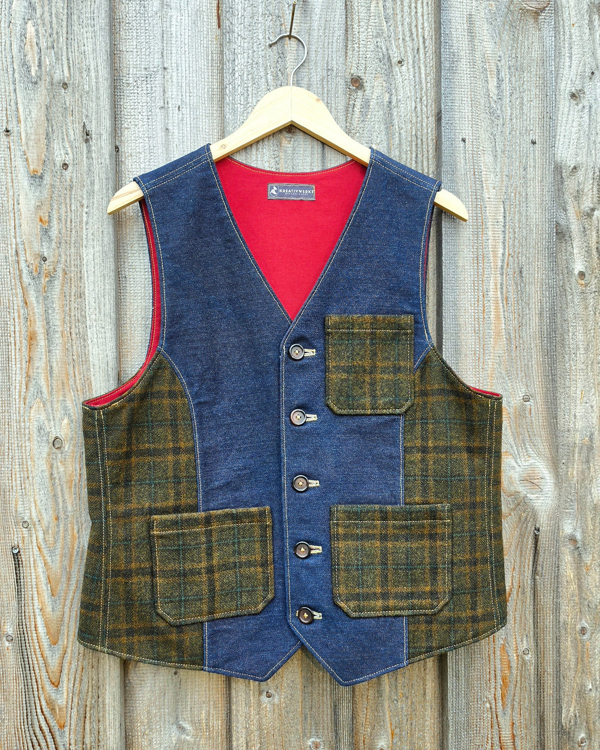 Herrenweste "Tweed & Denim" UNIKAT