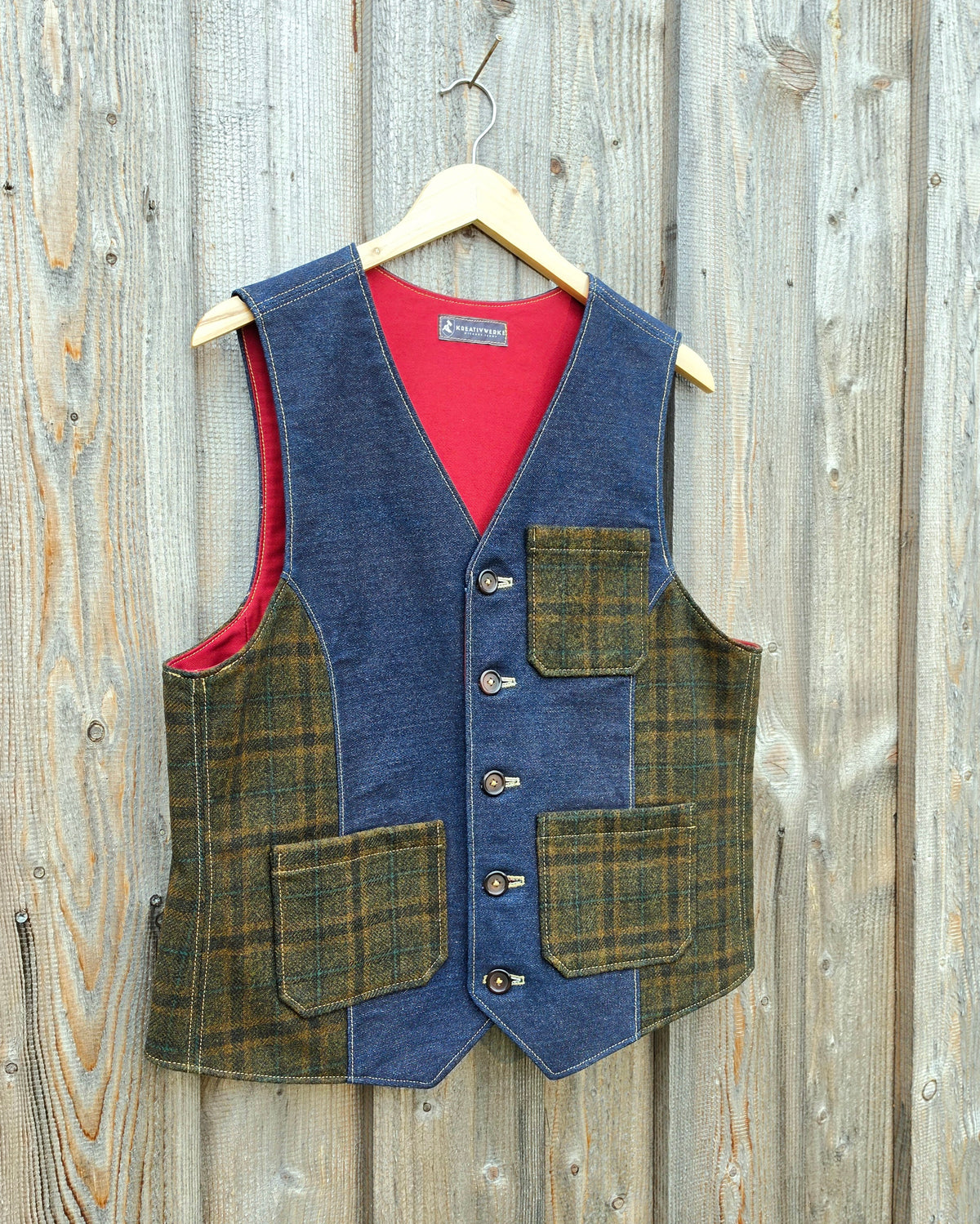 Herrenweste "Tweed & Denim" UNIKAT