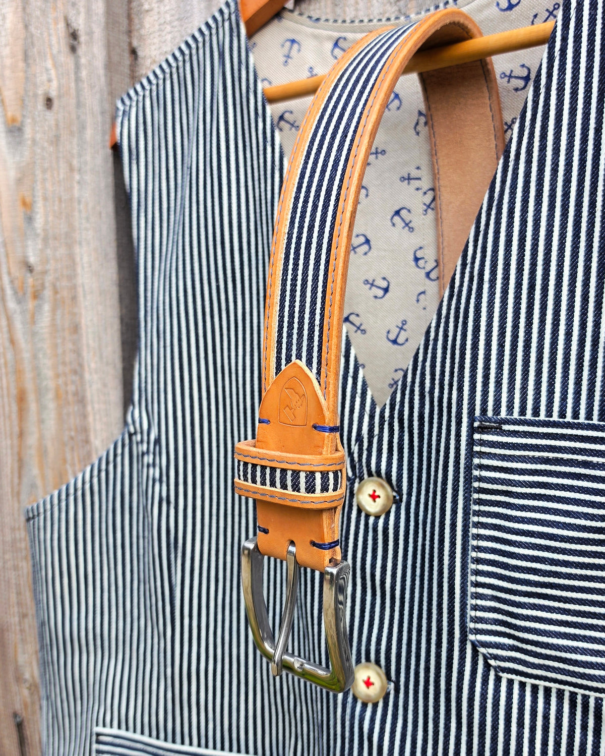 Ledergürtel Denim "12,5oz Hickory Stripe"