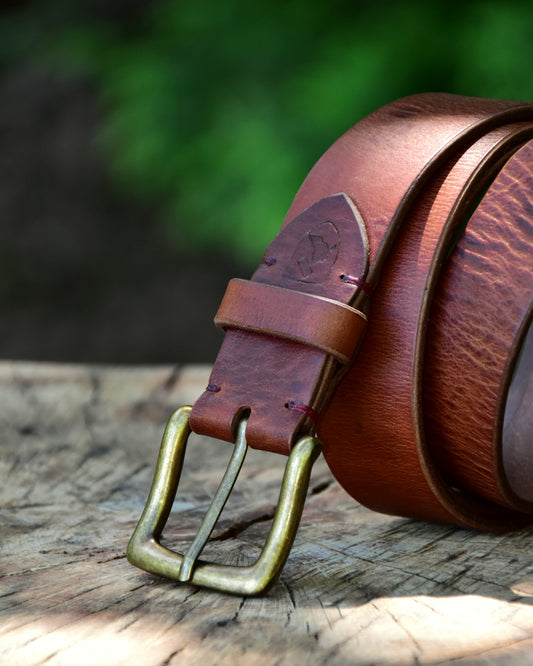 Ledergürtel "el rustico" dunkles Cognac