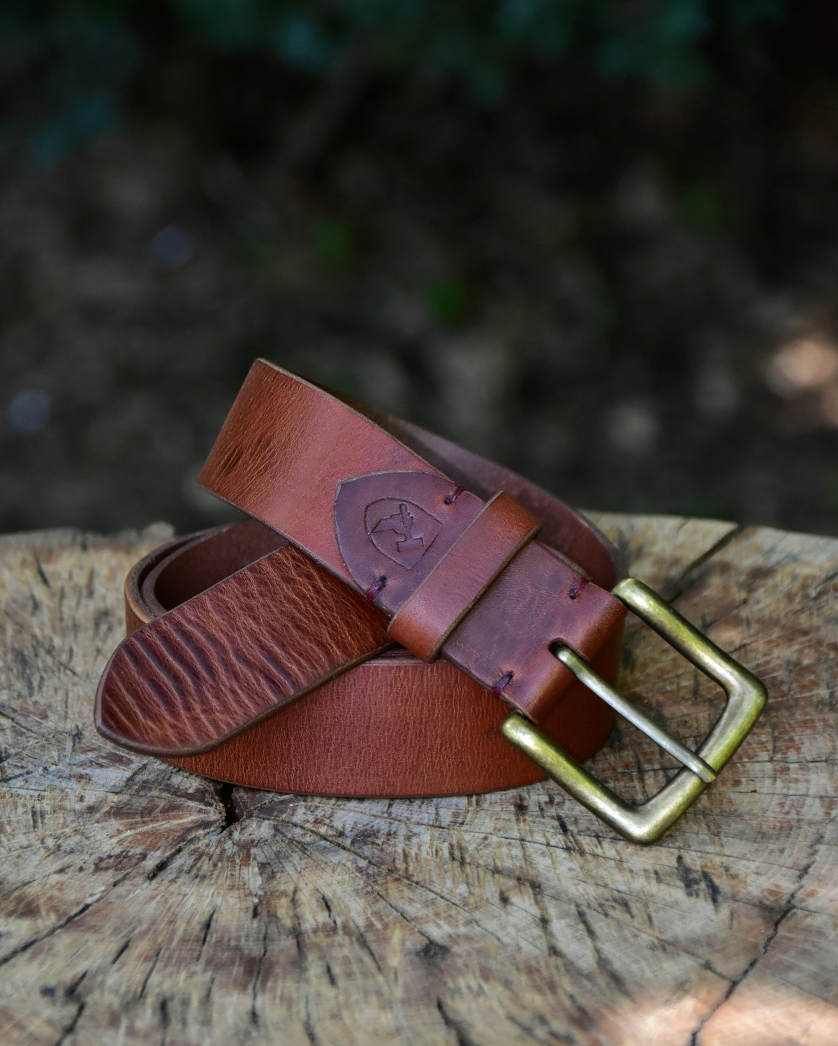 Ledergürtel "el rustico" dunkles Cognac