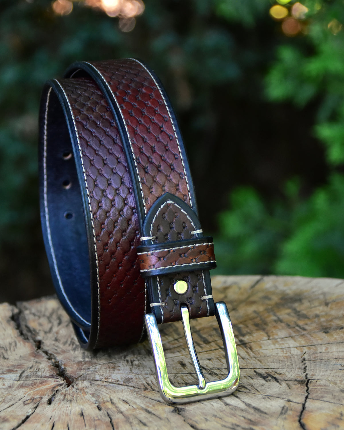 Ceinture en cuir « Pillow » repoussée main