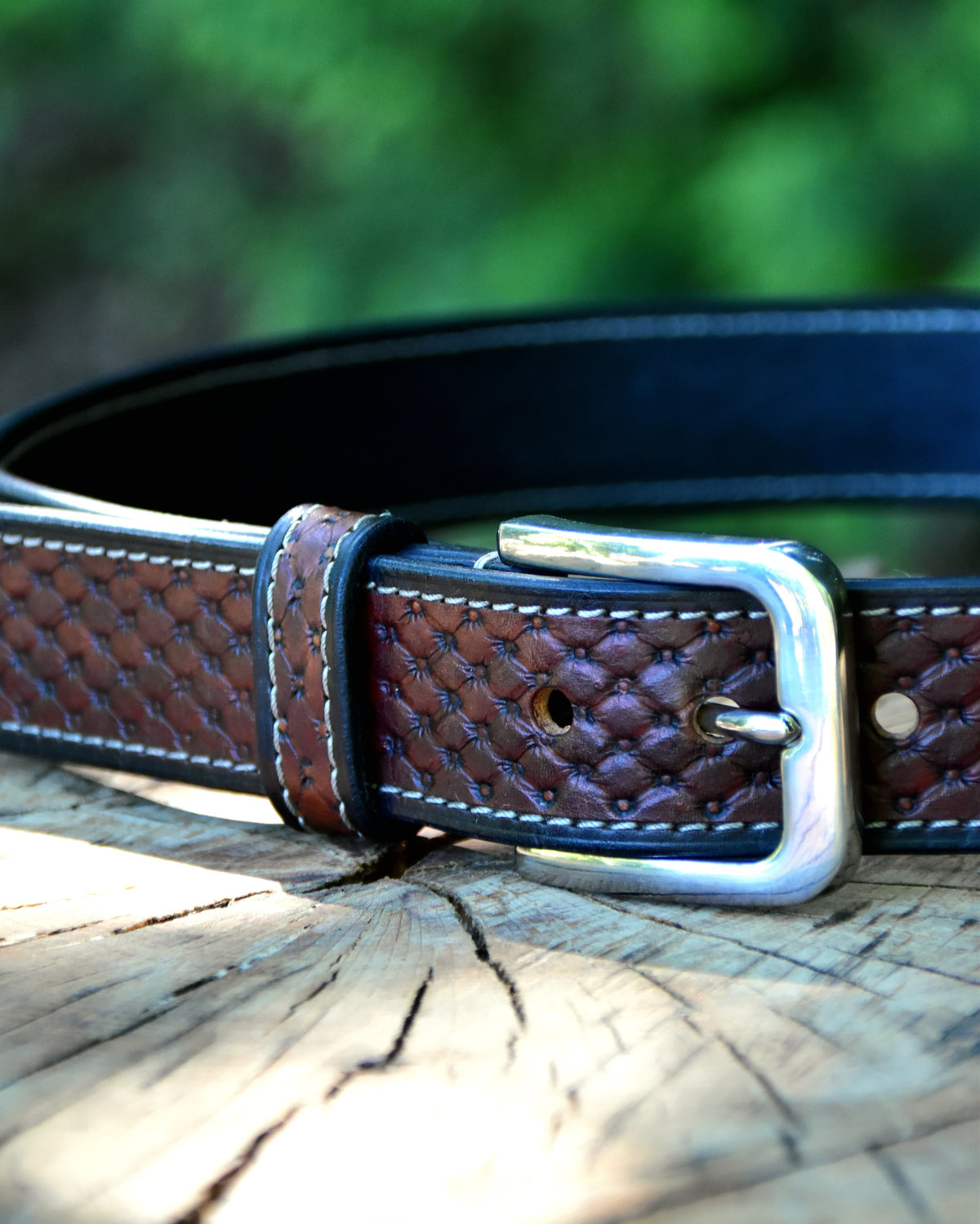 Ceinture en cuir « Pillow » repoussée main