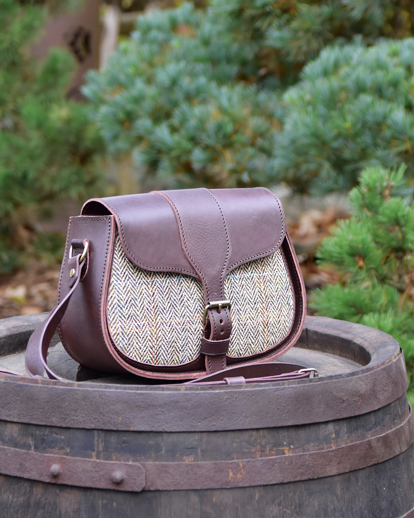 Umhängetasche mit Harris Tweed