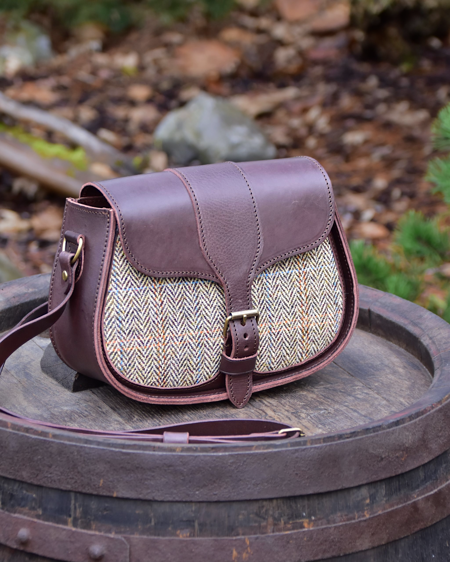 Umhängetasche mit Harris Tweed