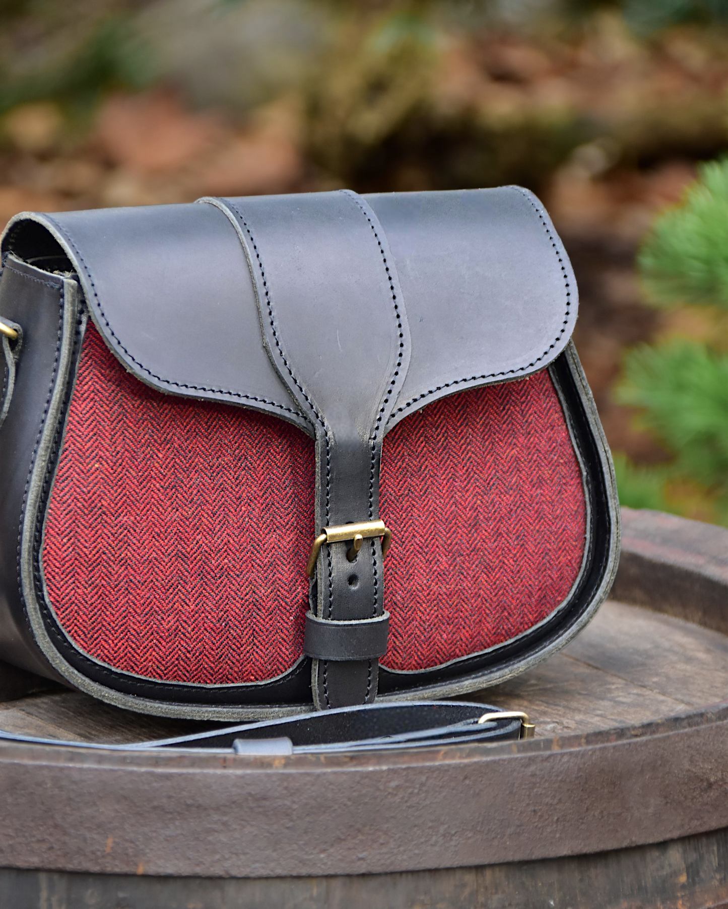 Umhängetasche mit Tweed