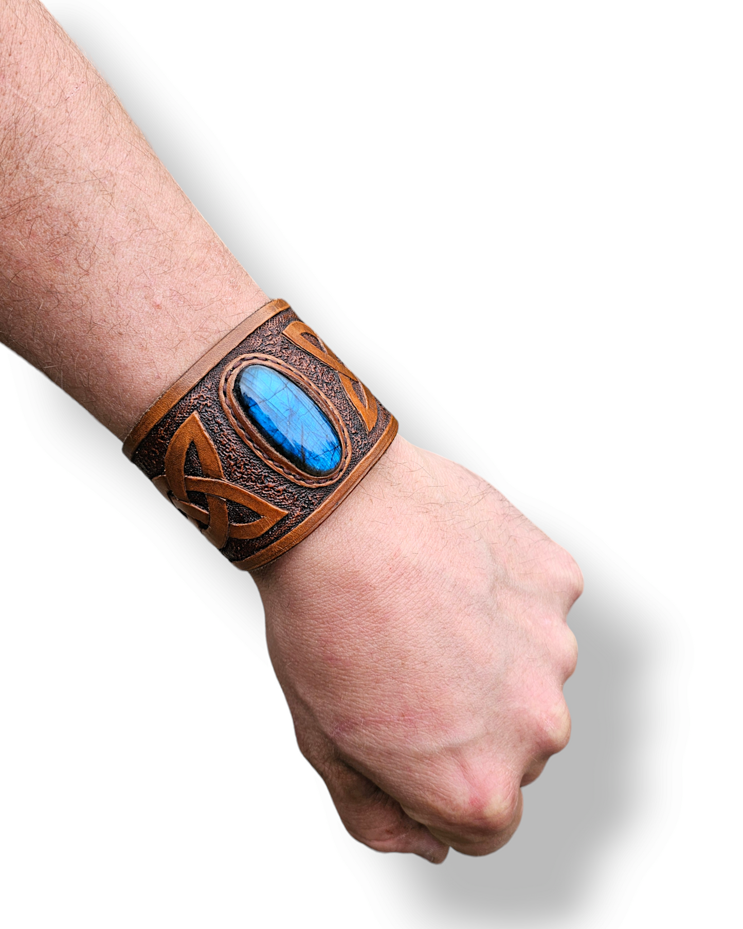 Lederarmband Labradorit